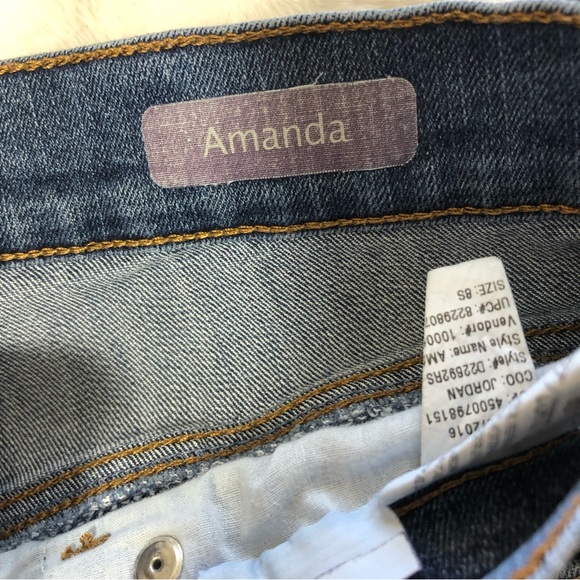 GLORIA VANDERBILT Amanda Straight Leg Blue Denim 5-pocket Jeans Sz Missy 8 Short - Picture 10 of 12